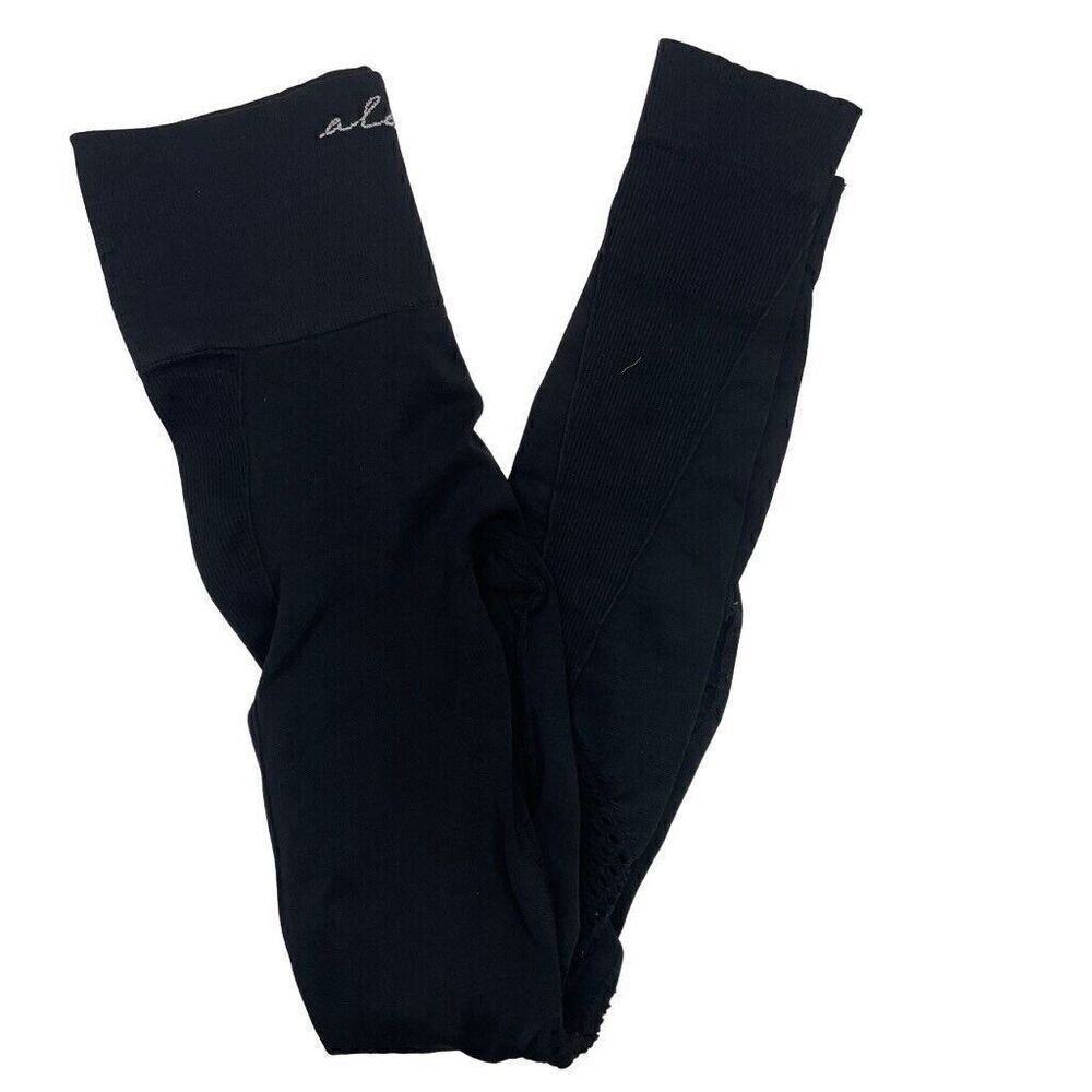Alala Women's Black Yoga Workout‎ Seamless Compression 7/8 Leggings Size Small